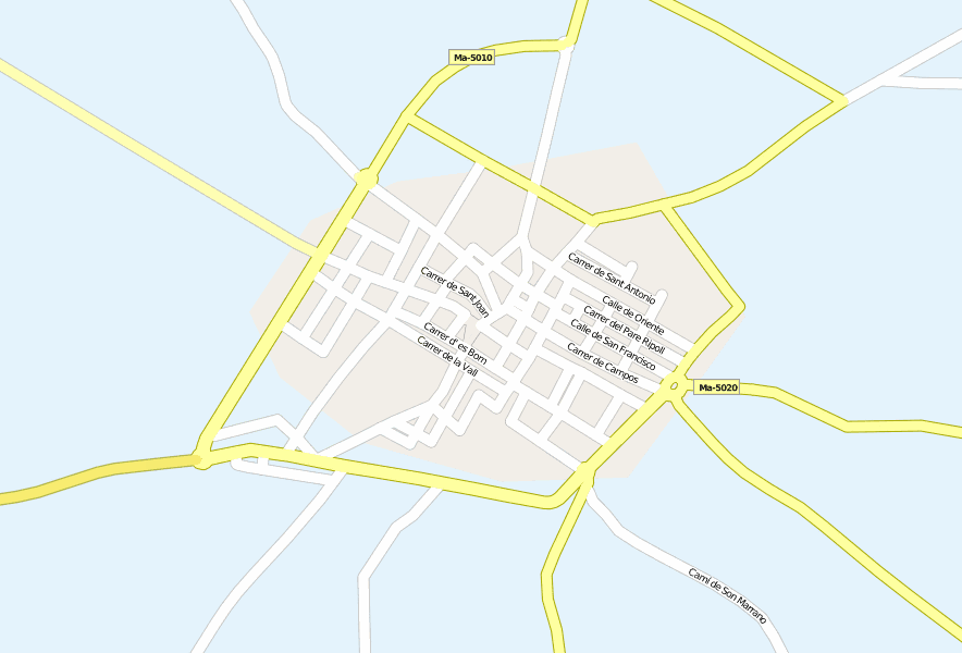 Llucmajor-Stadtplan mit Satellitenbild und Unterkünften von Mallorca