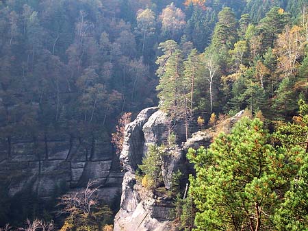 Felsen entlang der Wanderwege - Sachsen